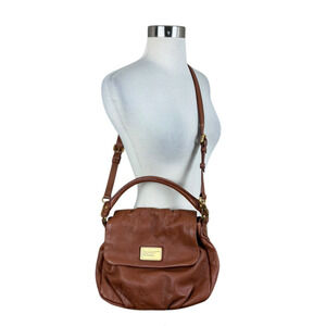 Marc by Marc Jacobs Classic Q Lil Ukita Leather Pebbled Crossbody Bag Brown